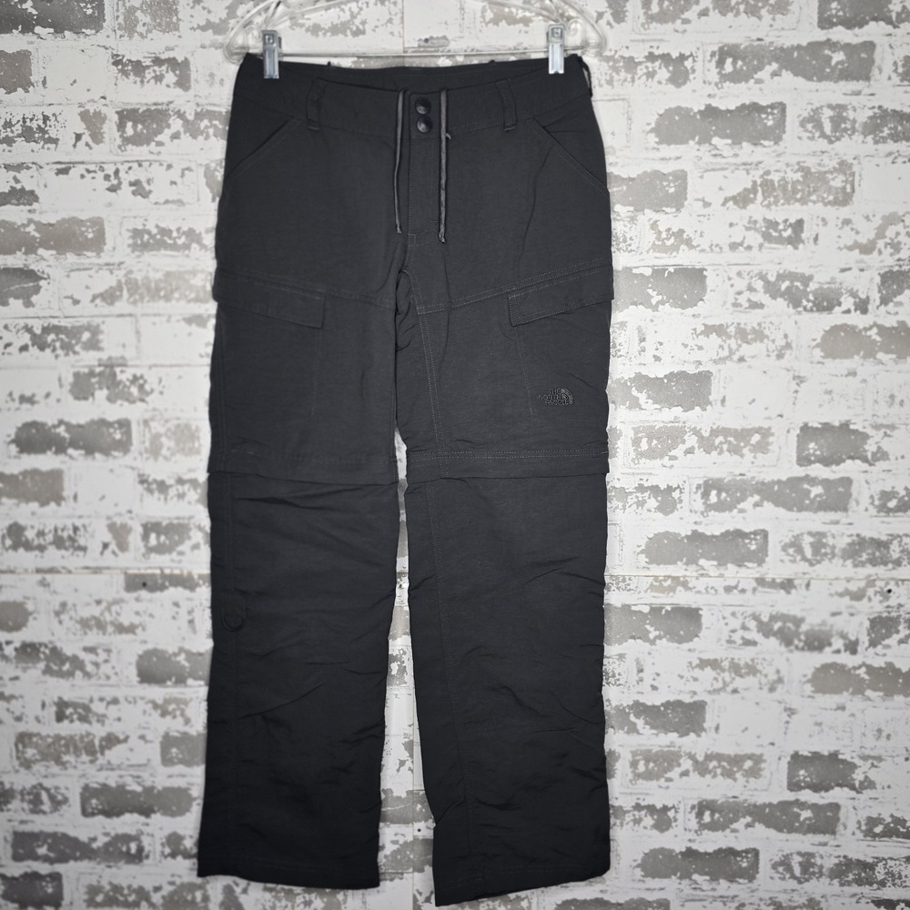 The North Face Pants Womens 4 Short Gray 100% Nylon Ripstop Convertible Cargo